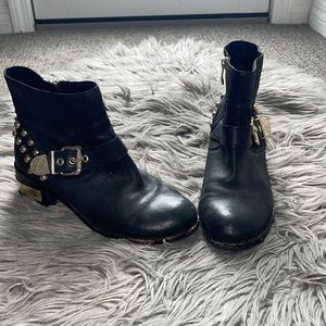 Vince Camuto black biker booties. Size 8
